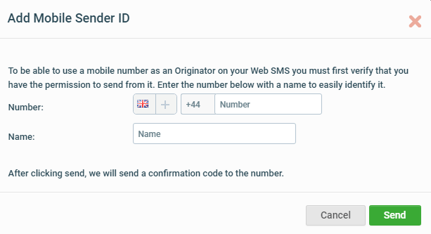 Send A Code Number Registering your mobile number as a Sender ID