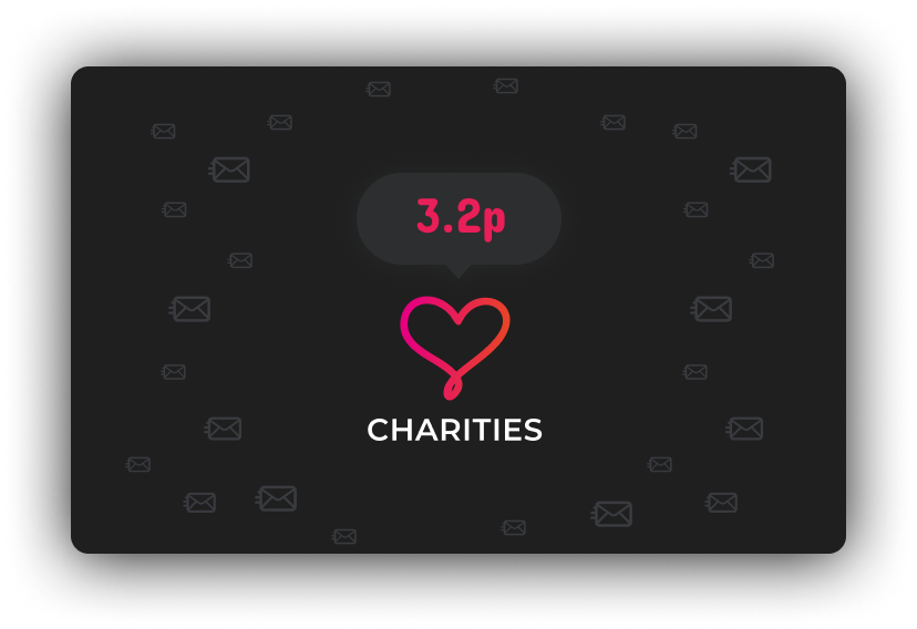  WE OFFER A FLAT RATE OF 3.2P TO ALL REGISTERED UK CHARITIES!